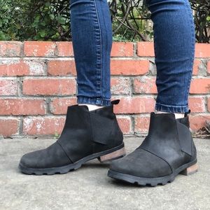 Sorel black suede ankle boots